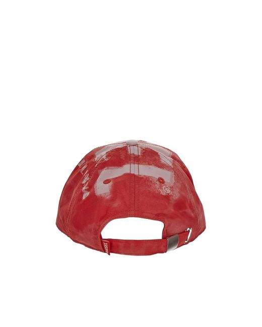 DIESEL Red C-Ewan-Ny Logo-Print Cap for men