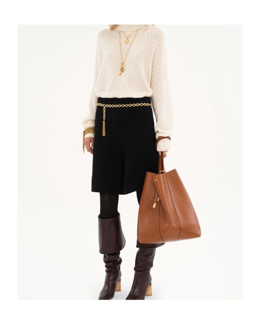 Chloé Brown Chloé Large Spin Tote Bag