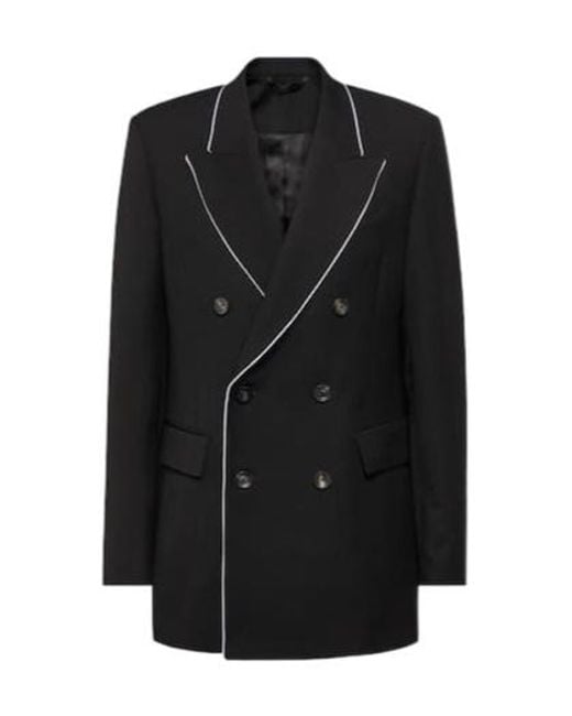 Wales Bonner Black Rise Double-Breasted Wool Blazer for men