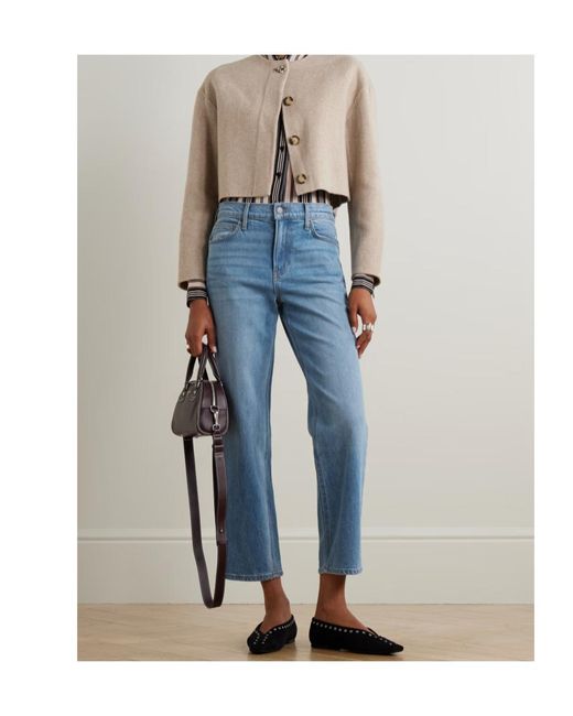 Veronica Beard Natural Philips Cropped Wool-Blend Jacket