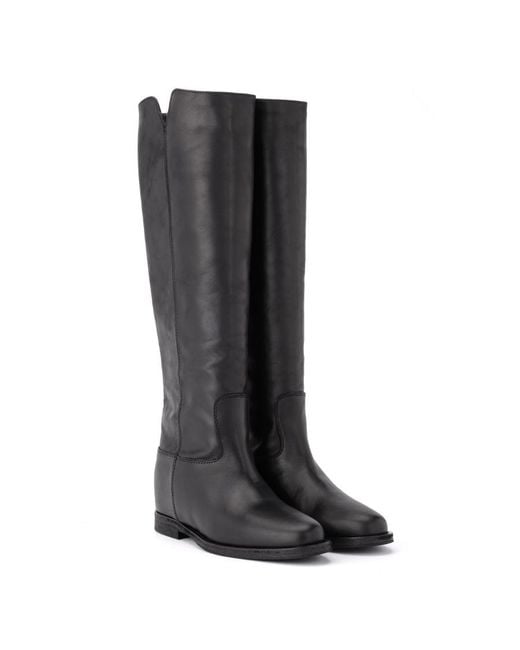 Via Roma 15 Black Flat Boots