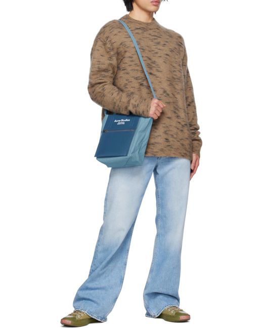 Acne Blue Small Papery Baker Tote Bag for men