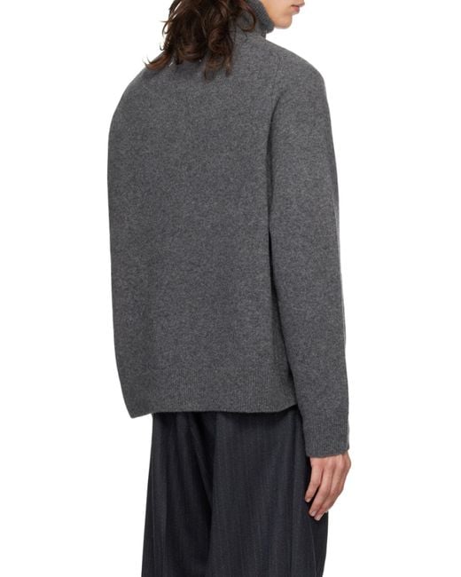 Maison Margiela Gray Roll-Neck Knitted Jumper for men