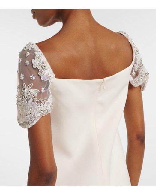 Valentino White Crepe Couture Embellished Minidress