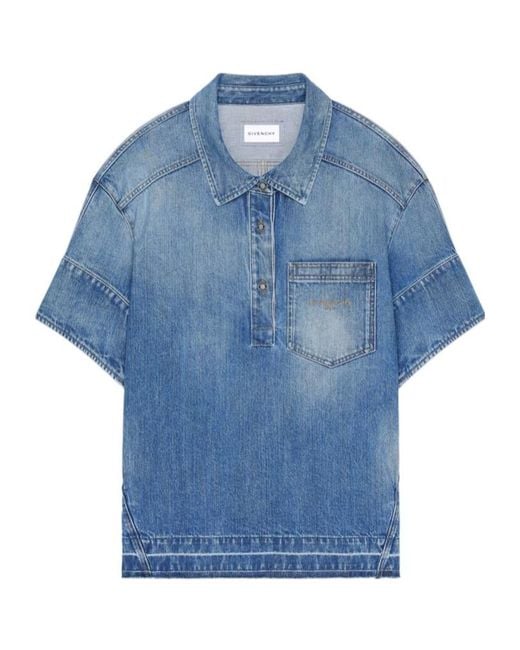 Givenchy Blue Short Cocoon Shirt Dress