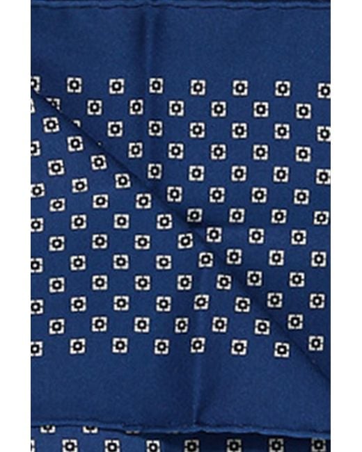 Brunello Cucinelli Blue Pattern Scarf for men