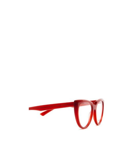 Balenciaga Red Eyewear Cat-Eye Frame Glasses