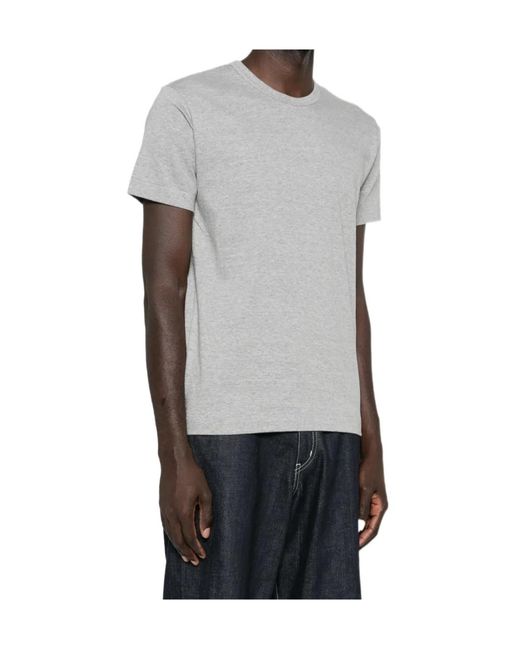 COMME DES GARÇONS PLAY Gray Comme Des Garçons Play Logo Patch Crewneck T-Shirt for men