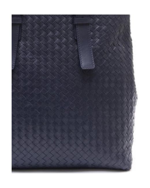 Bottega Veneta Blue Knitted Detail Handbag for men
