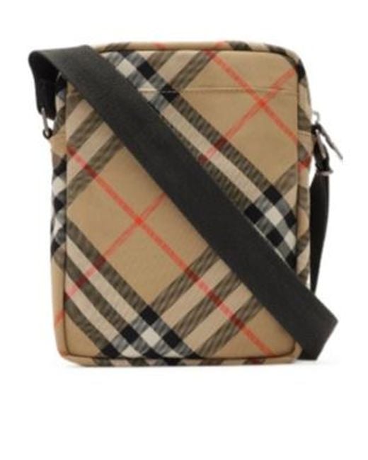 Burberry Green Checked Messenger Bag for men