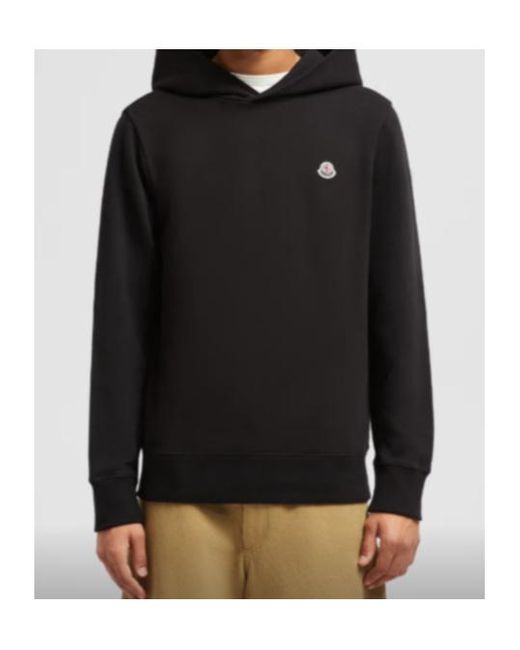 Moncler Black Logo Patch Long Sleeved Hoodie for men