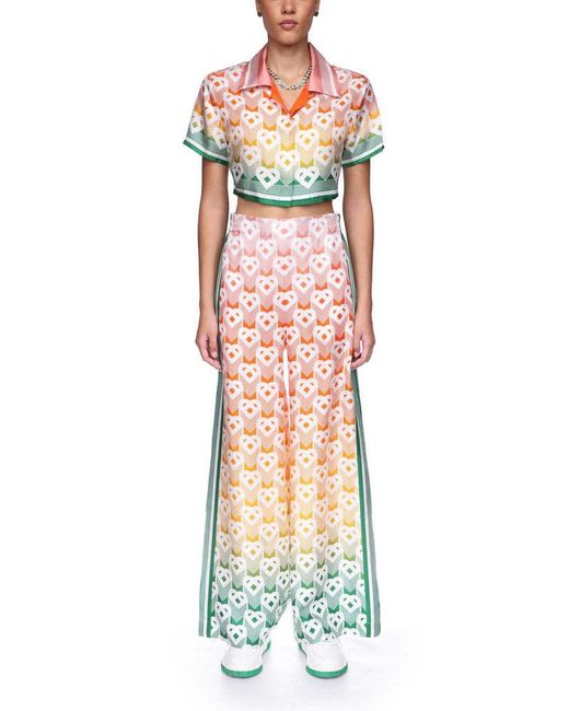 Casablanca Multicolor Gradient Heart Monogram Wide Leg Trousers