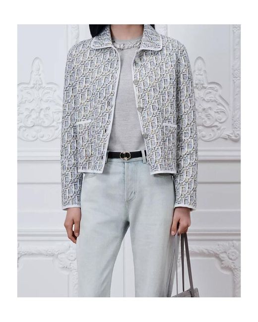 Dior Gray Long-Sleeve Casual Jacket
