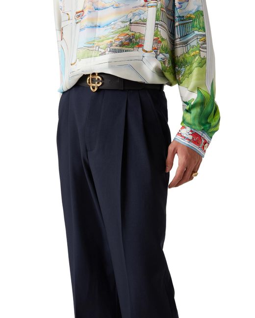 Casablanca Blue Tailored Pleated Trousers for men