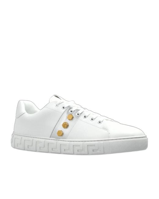 Versace White Greca Low-Top Sneakers for men