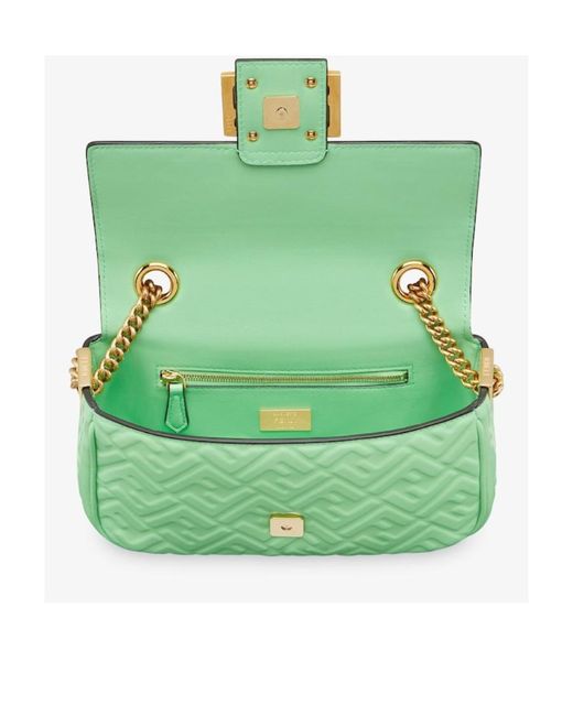 Fendi Green Ff Motif Chained Shoulder Bag
