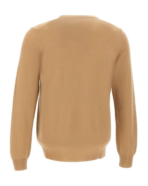 Kangra Cashmere White Kangra Crew Neck Knitted Sweater for men
