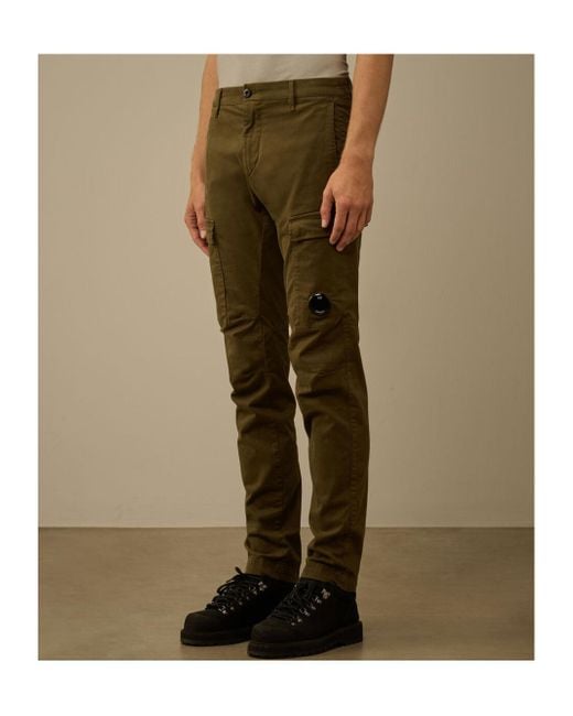 C P Company Green Cargo Pocket-Detail Trousers for men