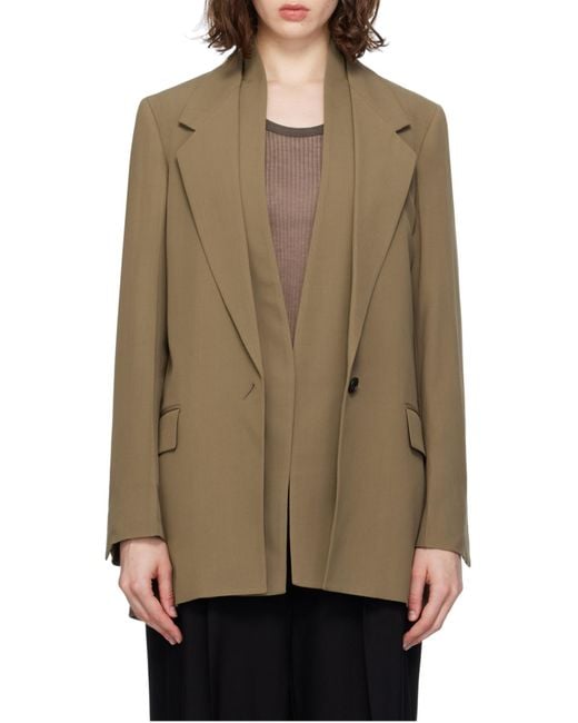 Ferragamo Green Notched-Lapel Blazer