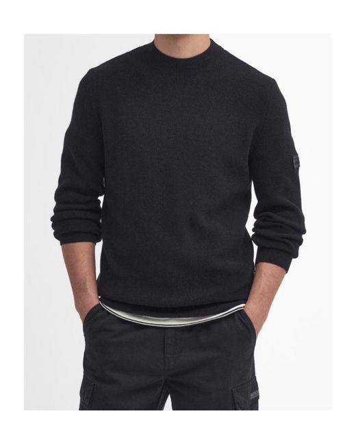 Barbour Blue Crawley Crew Neck Jumper for men