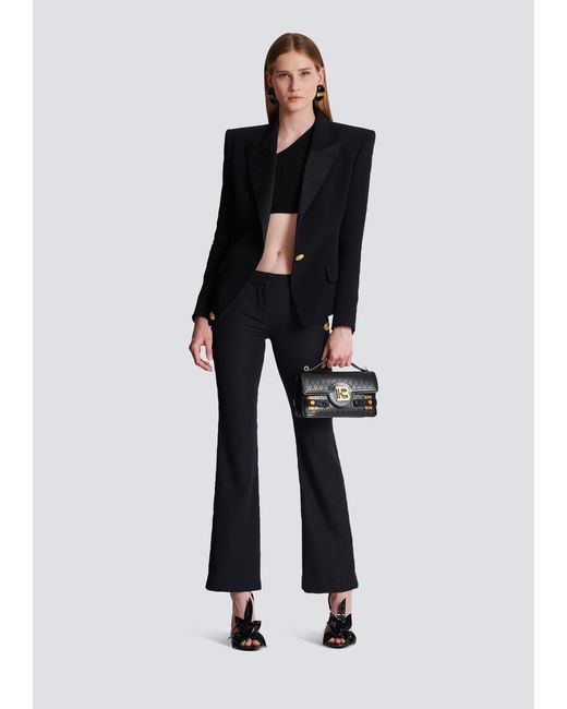 Balmain Black Low-Top Flared Trousers