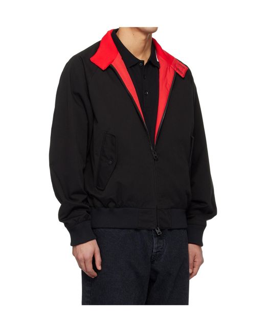Boss Black Stand-Up Collar Button-Down Bomber Casual Jacket for men