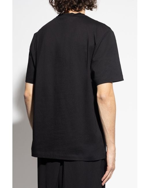 Versace Black T-Shirt With Print for men