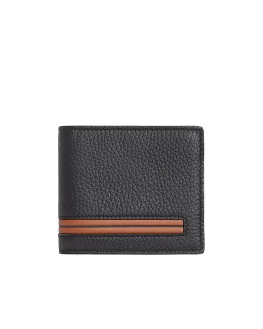 Zegna Gray Embossed Bi-Fold Wallet for men