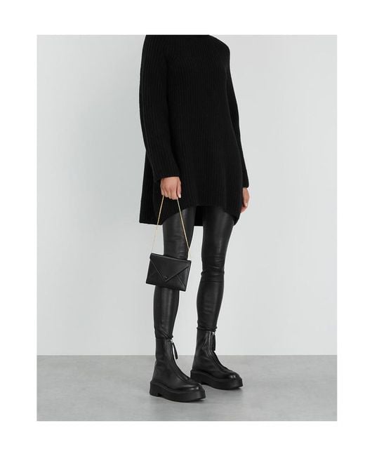 The Row Black Zipped 1 Leather Flatform Ankle Boots