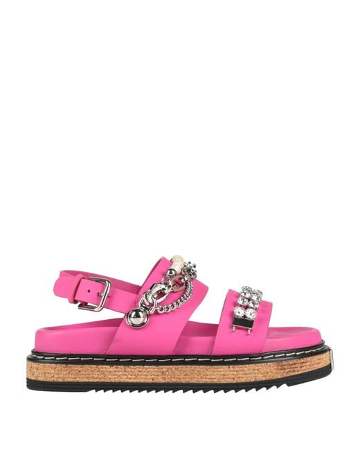 Dolce & Gabbana Pink Minimalist Leather Sandals