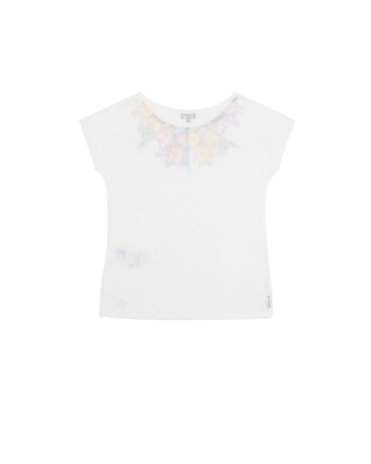 Armani Jeans White Printed T-Shirt With Round Neck
