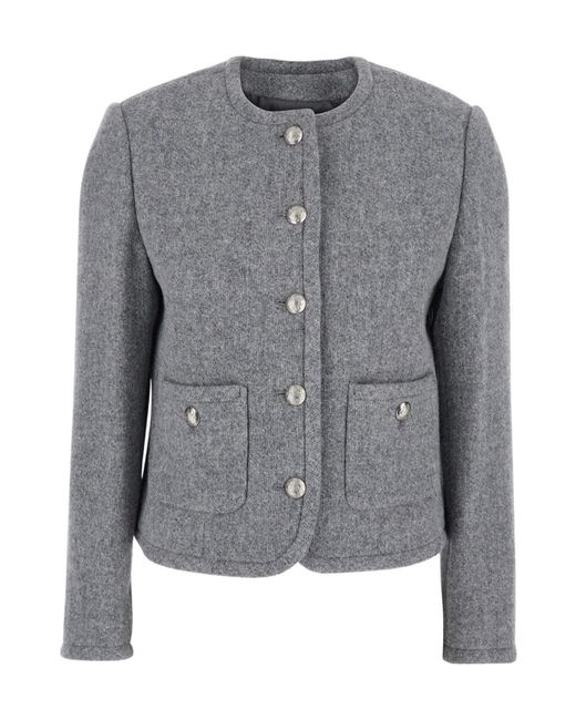 DUNST Gray Tweed Buttoned Jacket