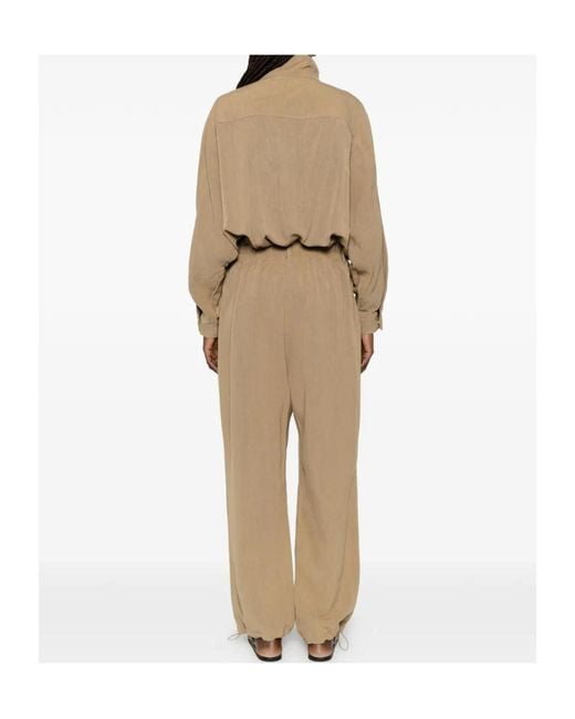 Frankie Shop Natural Drawstring Jumpsuit
