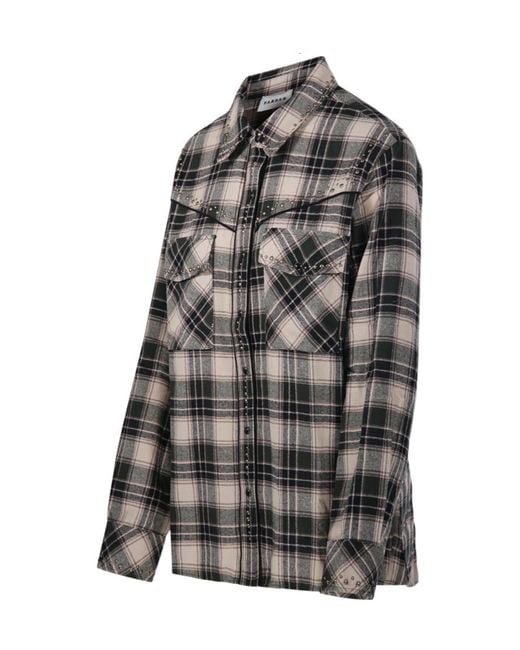 P.A.R.O.S.H. Gray P.A.R.O..H. Cowboy Studded Check Shirt
