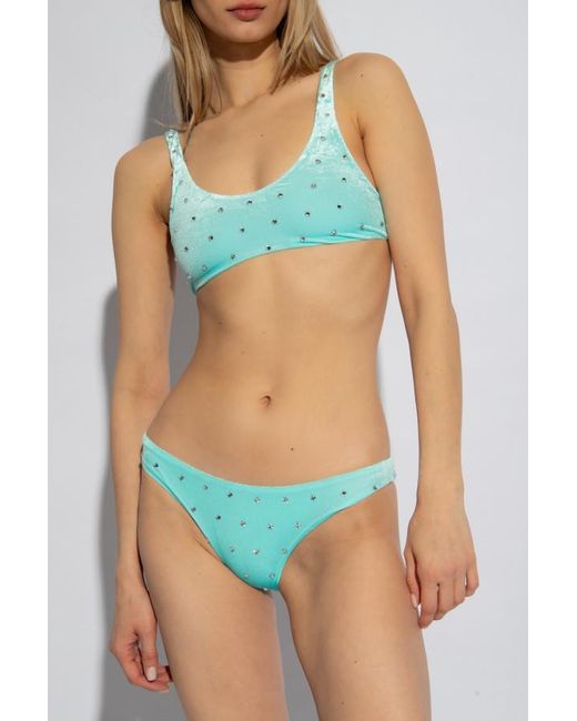 DSquared² Blue Decorated Swimsuit Top