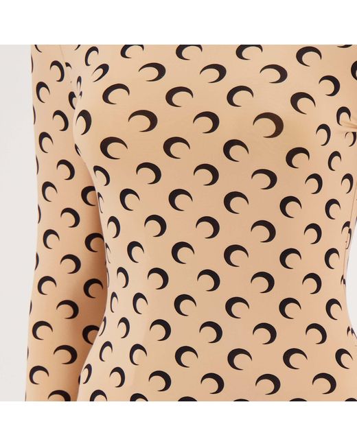 MARINE SERRE Natural Moon Print Short Jumpsuit