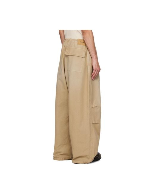 Hed Mayner Natural Drawstring Trousers for men