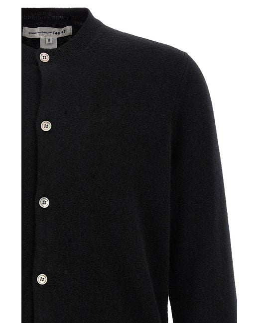 Comme des Garçons Black Long-Sleeve Knit Cardigan for men