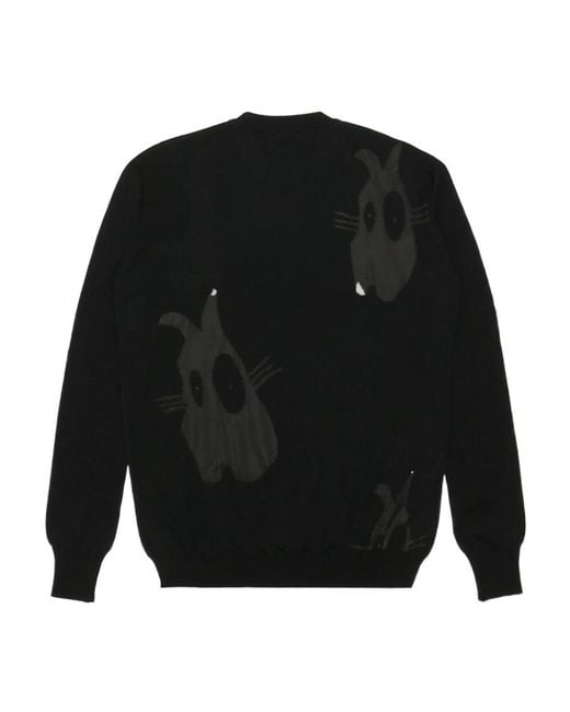 McQ Alexander McQueen Black Logo Round Neck Sweater for men