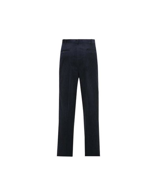 Prada Blue Corduroy Straight Leg Trousers for men