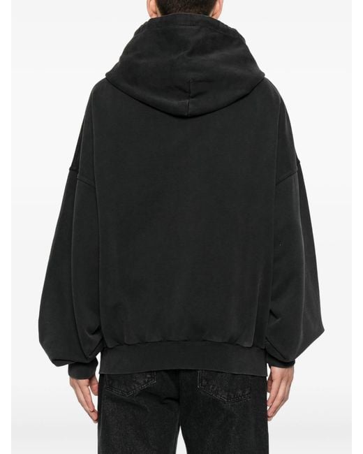 AVAVAV Black Logo-Embroidered Zip-Up Hoodie