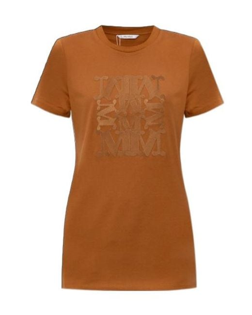 Max Mara Brown Crewneck Short-Sleeved T-Shirt
