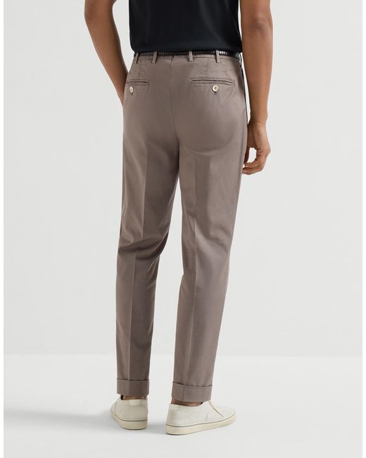 Brunello Cucinelli Gray Tailored Tapered-Leg Trousers for men