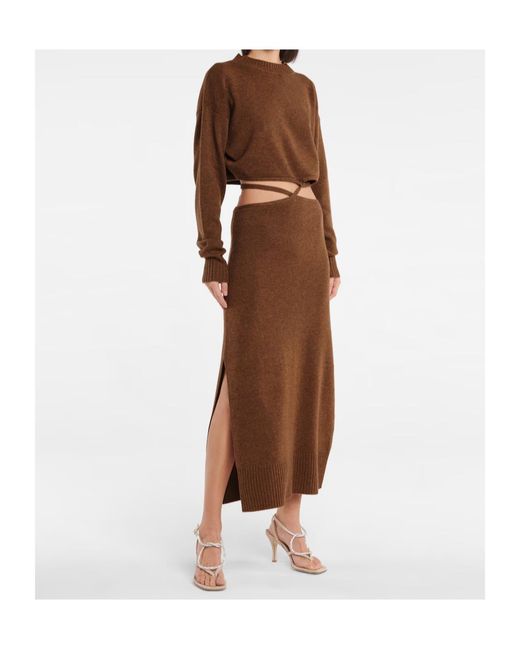 Christopher Esber Brown Openwork Knit Dress