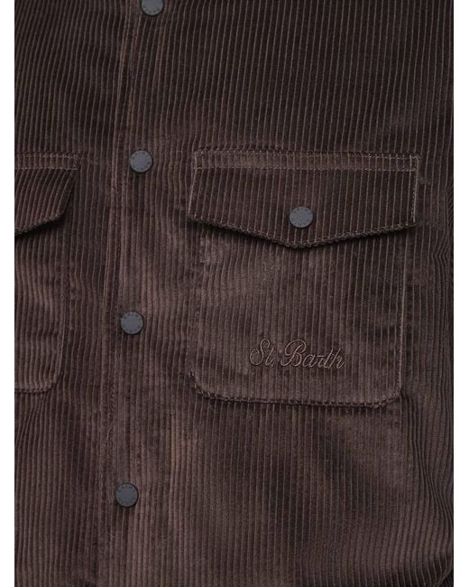 Mc2 Saint Barth Blue Snap-Button Shirt Coat for men