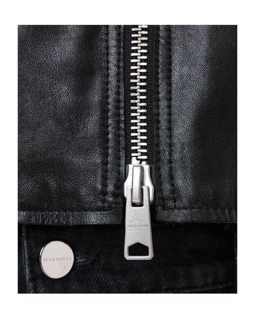 AllSaints Black Lowden Leather Jacket