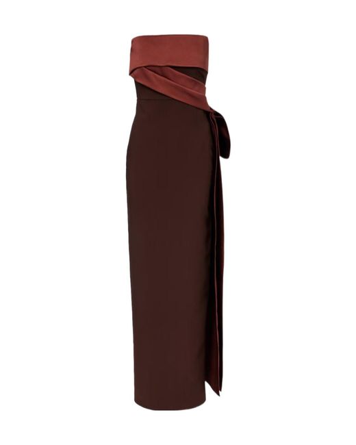 Roland Mouret Purple Crêpe And Taffeta Bustier Gown