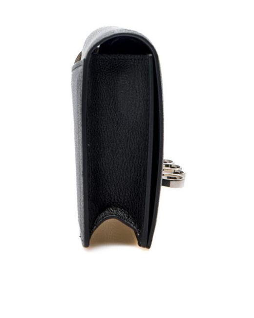 McQueen Black The Four Ring Foldover Shoulder Bag