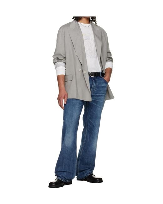 Our Legacy Gray Halt Long-Sleeved Suit Jacket for men