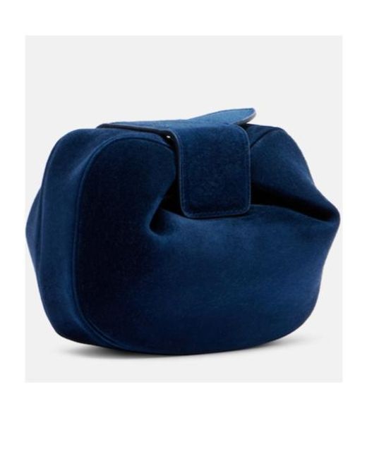 Gabriela Hearst Blue Soft Demi Mini Suede Clutch